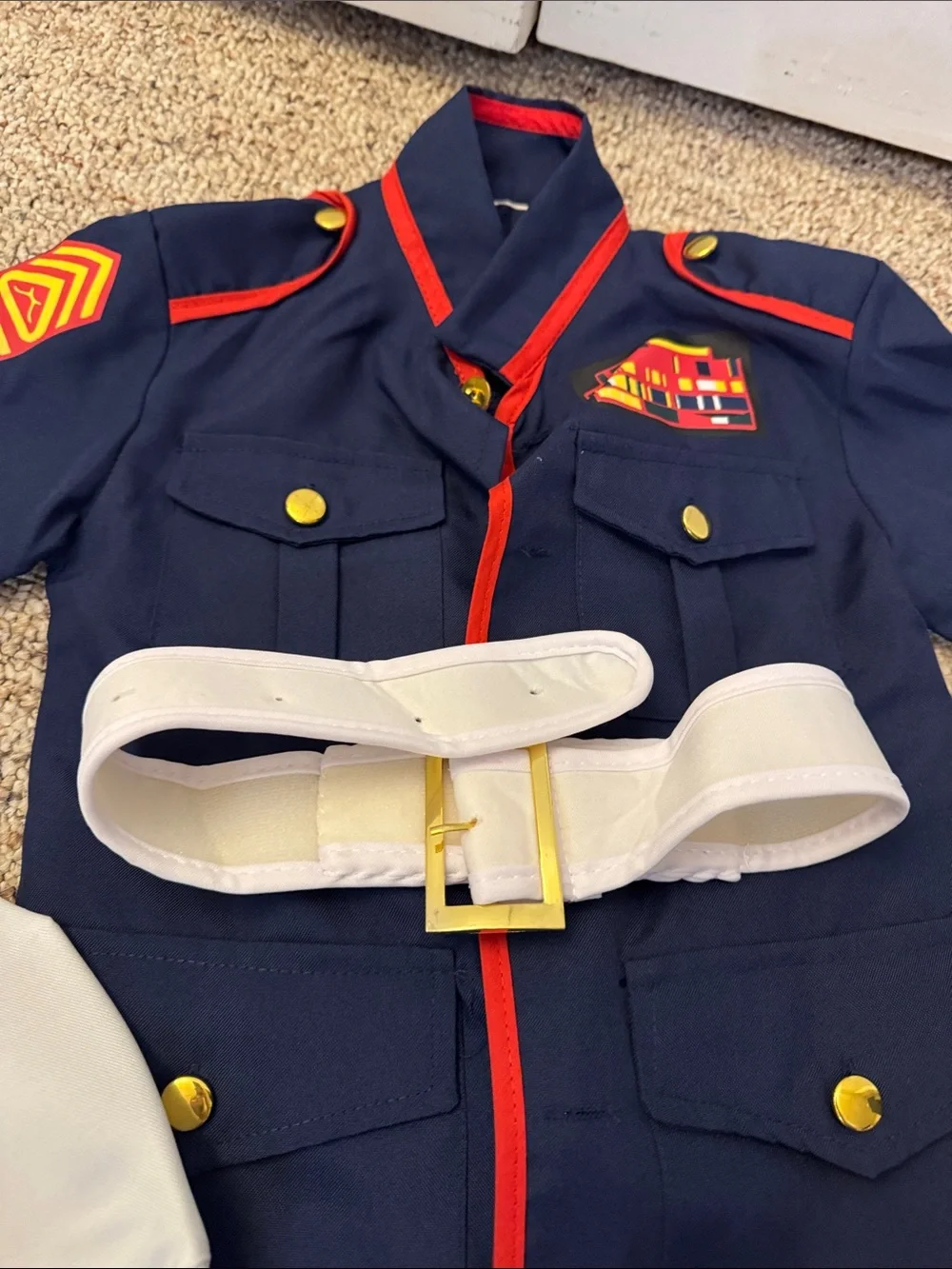 Marine Dress Blue Kids Costume - Black & Blue